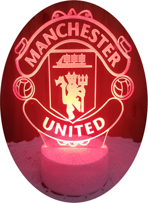 Lámpara ilusión 3D Manchester United Inglaterra 7 Colores Led,hi-res