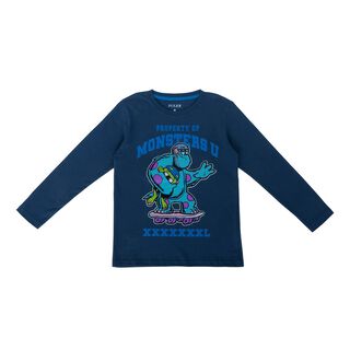 Polera Manga Larga Niño Monsters Inc. Skate Azul Disney,hi-res