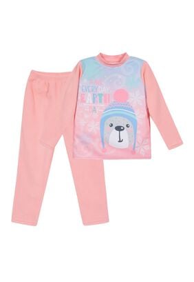 Pijama Niña Polar Sustentable H2O Wear Rosa,hi-res