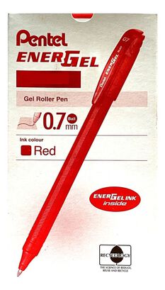 Roller Energel Lapiz Gel Pentel Makkuro 0,7mm Rojo - 12uni,hi-res