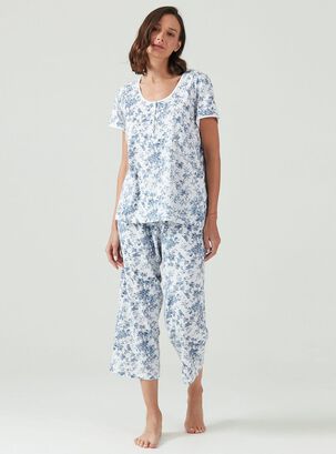 Pijama de Mujer New Cuore Pantalón Largo Azul,hi-res