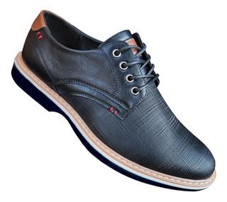 Zapato De Hombre Casual Oxford Cuero Pu - Negro - 7119,hi-res