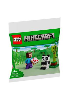 Lego Minecraft Steve y Panda Bebé,hi-res