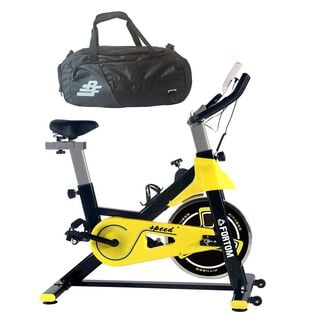 Bicicleta Spinning  Black/Yellow + Bolso Deportivo ,hi-res