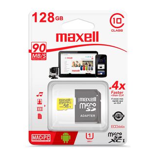 TARJETA MICRO SD XC MAXELL 128 GB CLASE 10 UHS-3 MOD.347521,hi-res
