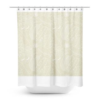 Cortina de baño botánica beige Paper Home ,hi-res