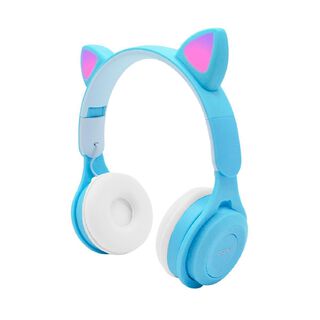 Audifonos Inalambricos Bluetooth M6 Cat Ear Azul,hi-res