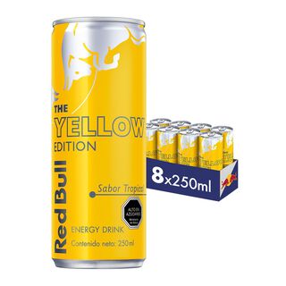 Red Bull Bebida Energética Pack 8 Latas Tropical 250Ml,hi-res