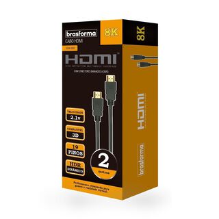 CABLE  HDMI  8K -  2.1V - 3D Ready - ARC - HDR -  2 Mts,hi-res