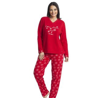 Pijama micropolar con bordado rojo Art 31541,hi-res