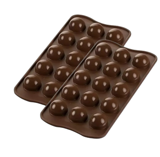 2 Moldes De Chocolate Moldes Chocolate Silicona 15 Esfera ,hi-res