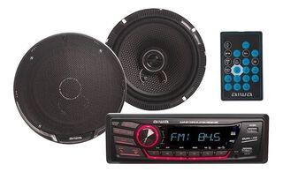 Combo Radio Bluetooth 1 Din + Parlante Auto Aiwa Caw-2016b,hi-res