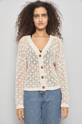 Sweater casual  blanco nicole miller talla L 282,hi-res