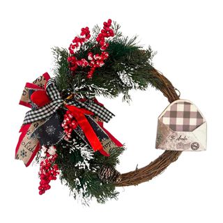 Corona de Navidad Decorativa Con Lazo 35 cms,hi-res