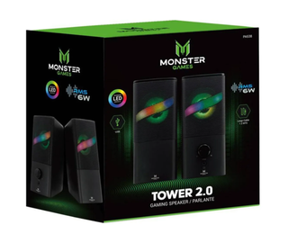 Parlantes Gamer Monster Tower 2.0 RGB Negro,hi-res