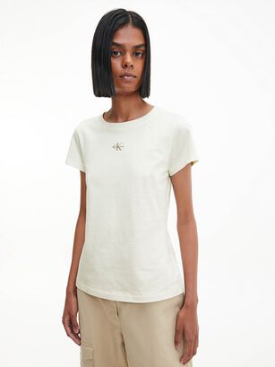 Camiseta de corte slim con logo Blanco Calvin Klein,hi-res