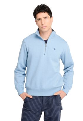 Sweater Hombre Quarter-Zip Fleece Regular Fit Azul,hi-res