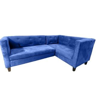 Sofa Ruan Seccional Derecho Felpa Azul Marino,hi-res