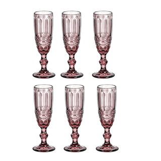 Set de 6 copas de Champagne Purpura modelo Flor,hi-res