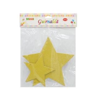 Guirnaldas - Estrellas Grandes Dorado Brillante 12pcs,hi-res
