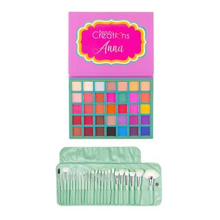 Pack Paleta De Sombra “Anna” + Set 24 Brochas Pastel Lime Party de Beauty Creations,hi-res