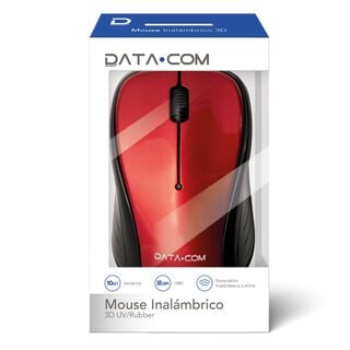 Mouse Inalámbrico Rojo 3D Datacom,hi-res