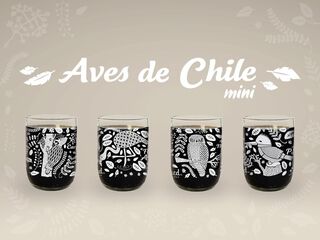 Aves de Chile Mini - Juego de 4 Vasos Green Glass,hi-res