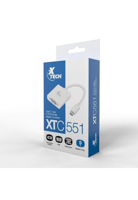 Adaptador XTech XTC-551 de USB-C a VGA Full HD 60Hz Blanco,hi-res