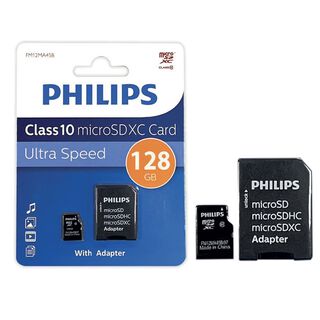 MICRO SD CL10 PHILIPS WITH ADAPTER 128GB FM12MA45B97,hi-res