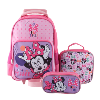 Mochila escolar set de 3 piezas (mochila + estuche  + lonchera) Disney rosado,hi-res