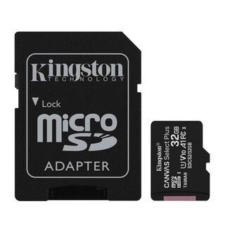 Kingston Tarjeta de memoria / microSDHC / 32 GB / 100 MBs / lectura A1 / clase 10 UHS-I + Adaptador,hi-res