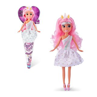 Muñeca Princesa Unicornio En Cono Sparkle Girls - Rosa,hi-res