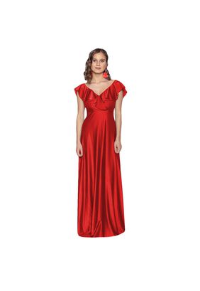 Vestido Largo Marken Rojo Lycra Dupont Maria Paskaro,hi-res
