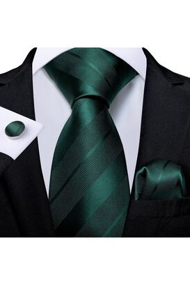 Set Corbata + Paño + Collera formal hombre. Modelo Emerald,hi-res