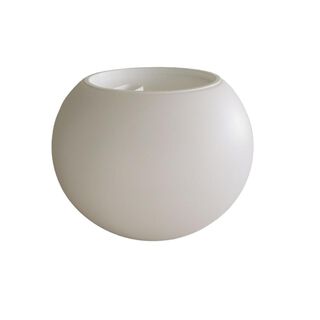 Macetero Plástico Forma de Bola. D26xH19cm. Color Blanco,hi-res