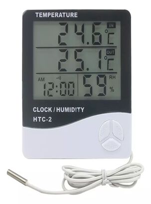 Termómetro Higrómetro Htc-2 Sonda/reloj+alarma,hi-res