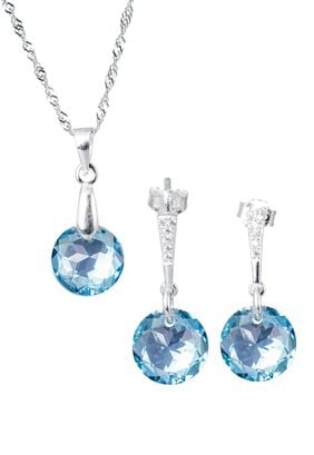 Conjunto Gracia Cristales Genuinos Aquamarine,hi-res