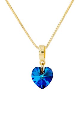 Collar Romance Gold  Cristales Genuinos Bermuda Blue,hi-res