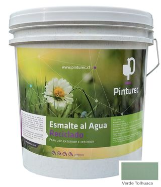 Esmalte al Agua Pinturec Satinado Verde Tolhuaca 4G,hi-res