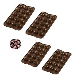 X4 Moldes De Chocolate Moldes Chocolate Silicona 15 Esfera,hi-res
