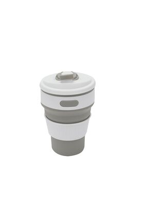 Mug Plegable de Silicona Gris y Blanco 350ml,hi-res