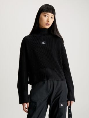 Sweater Label Chunky Negro,hi-res