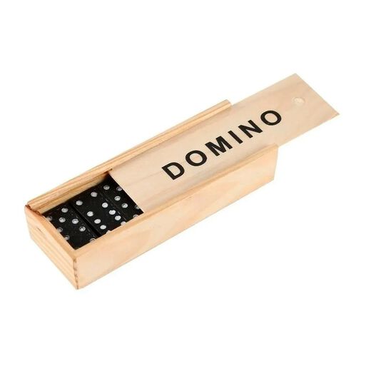 Domino Negro 28 Set En Caja De Madera Welife,hi-res
