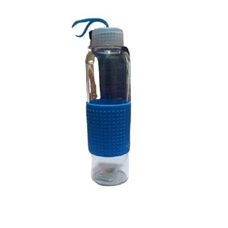 Botella De Hidrataciòn De Vidrio 550ml Azul,hi-res