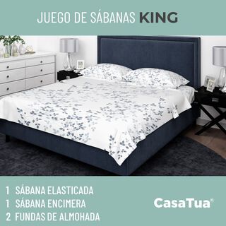 CASATUA Cubre Colchon Protector Impermeable Elasticos - Blanco - King
