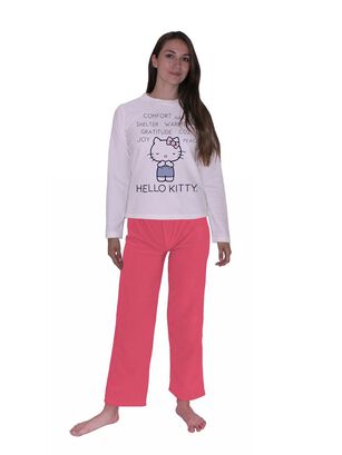 Pijama Mujer Micro Polar Largo Estampado Hello Kitty,hi-res