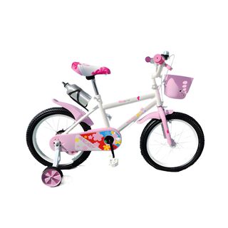 Bicicleta Infantil Lumax Aro 16 Rosado Con Rueditas,hi-res