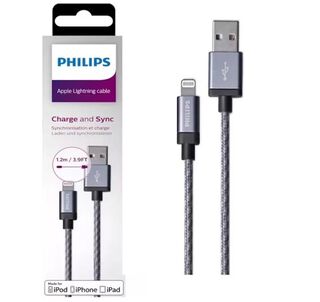 Cable Iphone 1.2 mts Trenzado Gris Philips,hi-res