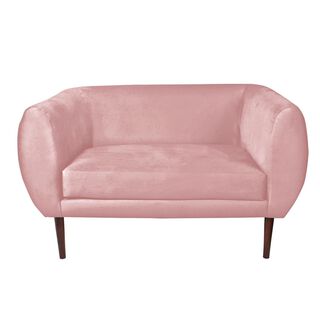Sofa 2C Curvee 130 X 70 X 78 Felpa  Rosa,hi-res