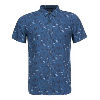 Camisa Hombre Woodpecker Short Sleeve Shirt Print Azul Lippi V22,hi-res